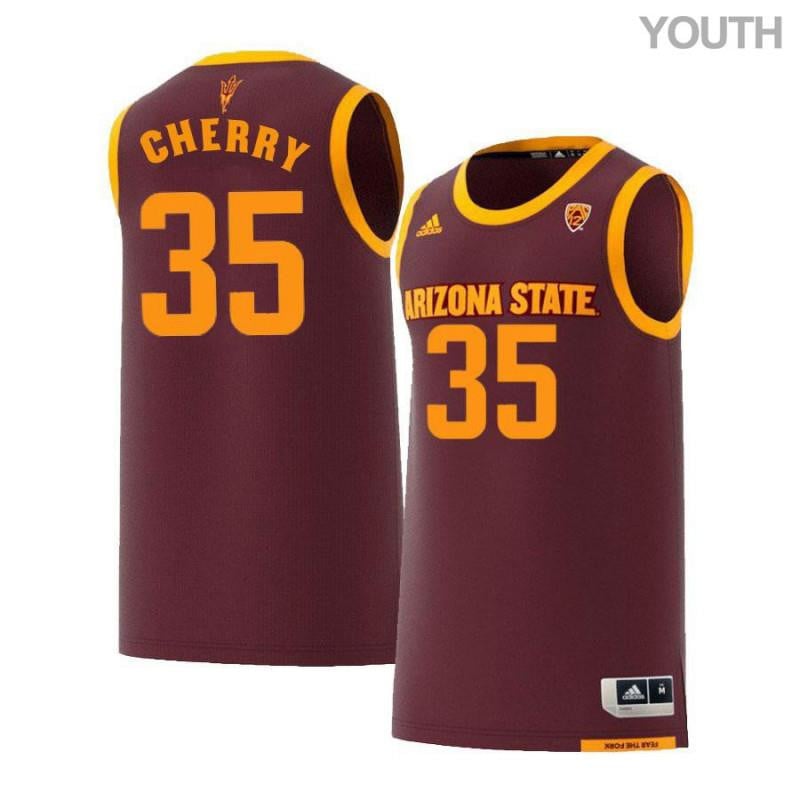 35 Taeshon Cherry Maroon Retro Arizona State Sun Devils NCAA Jersey Youth
