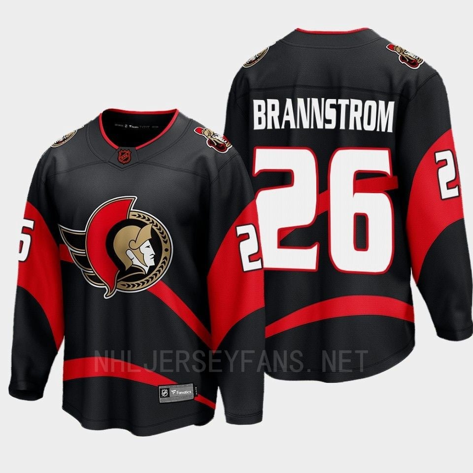 Ottawa Senators 2022 Erik Brannstrom 26 Special Edition 2.0 Black Breakaway Player NHL Jersey Men's
