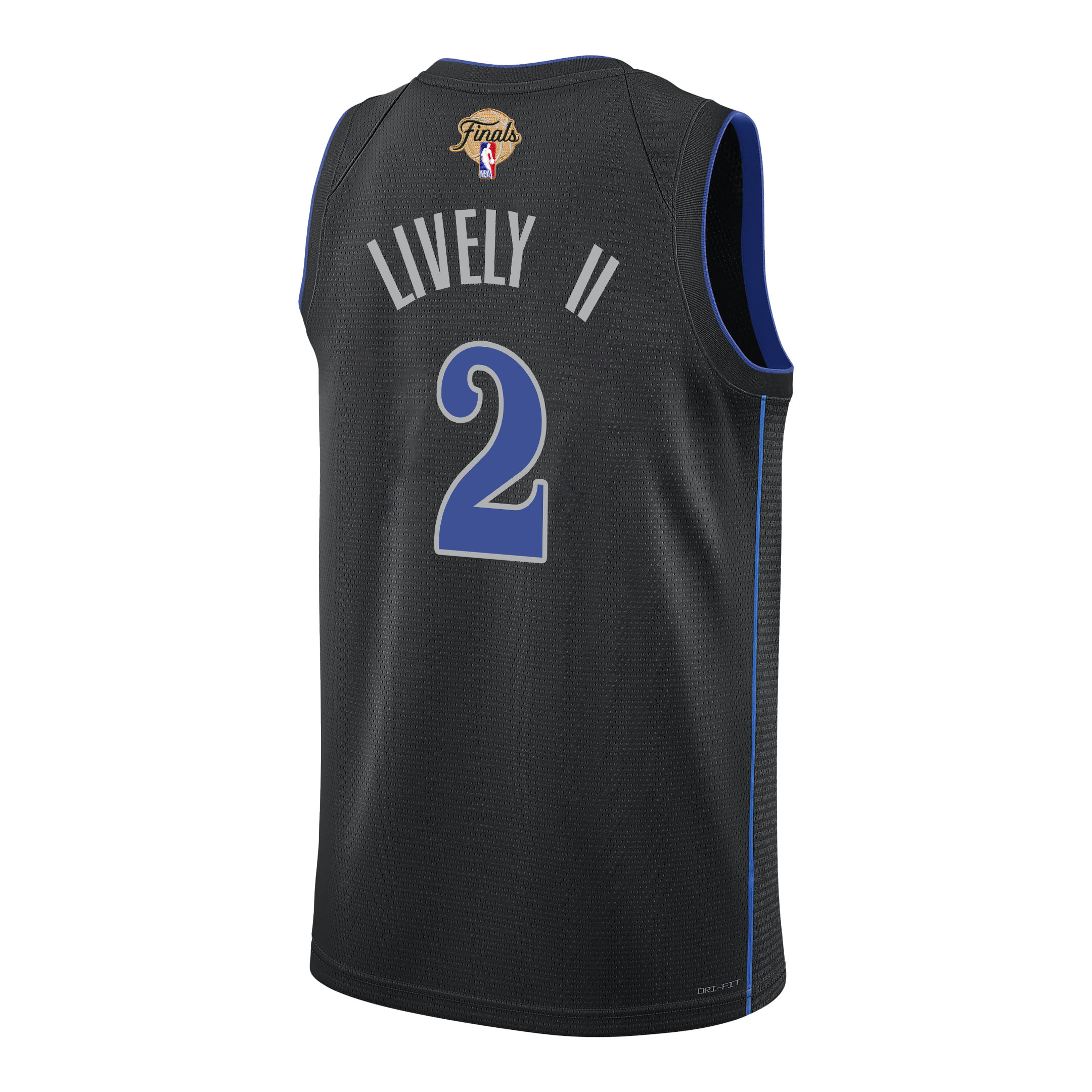 Dereck Lively II 2 Dallas Mavericks 2024 FINALS PATCH Swingman City Edition Black NBA Jersey Men's