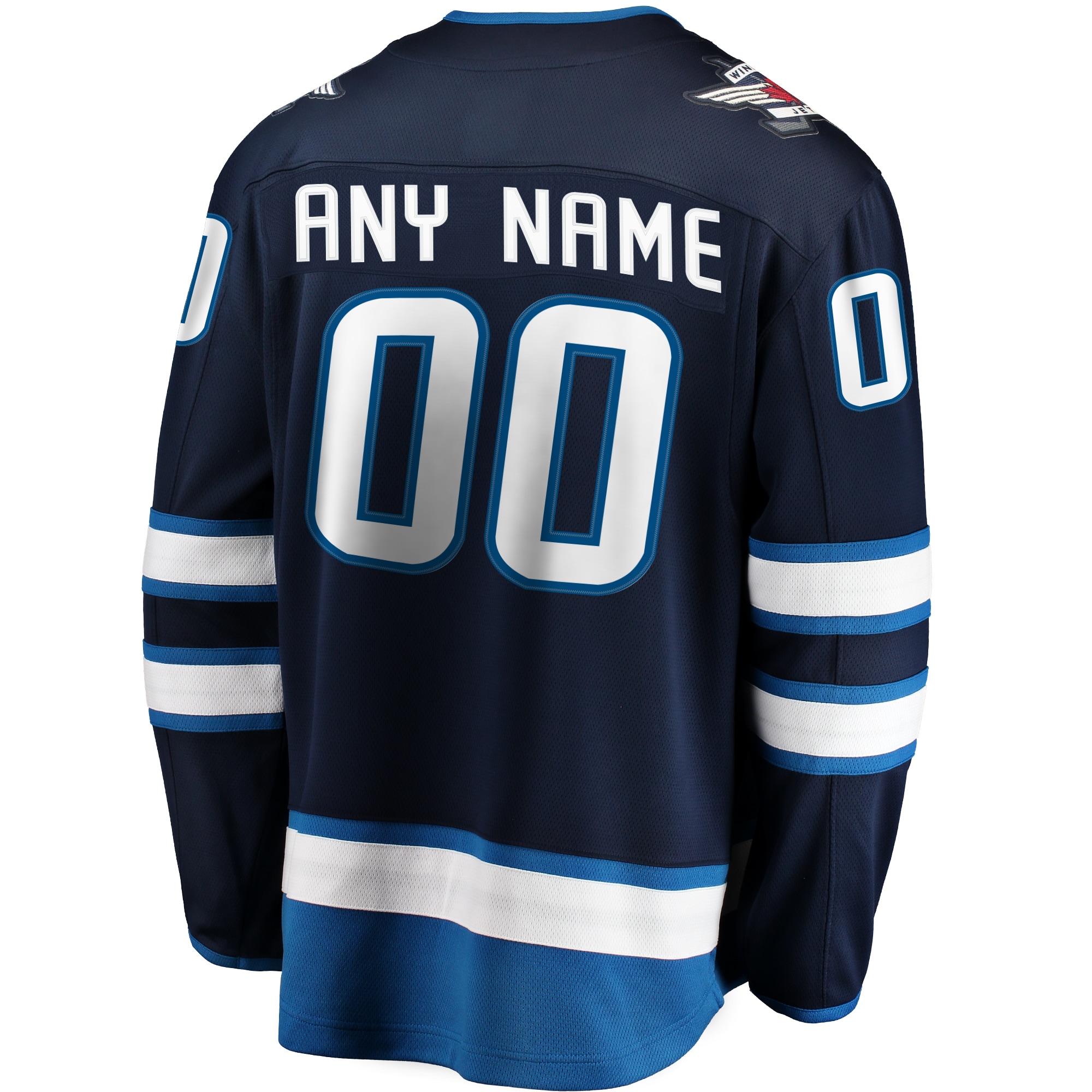 Winnipeg Jets Blue Home Breakaway Custom NHL Jersey Men's