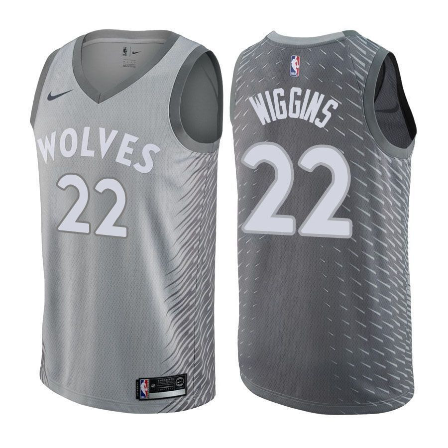 Minnesota Timberwolves Andrew Wiggins 22 City Edition Gray NBA Jersey Men's