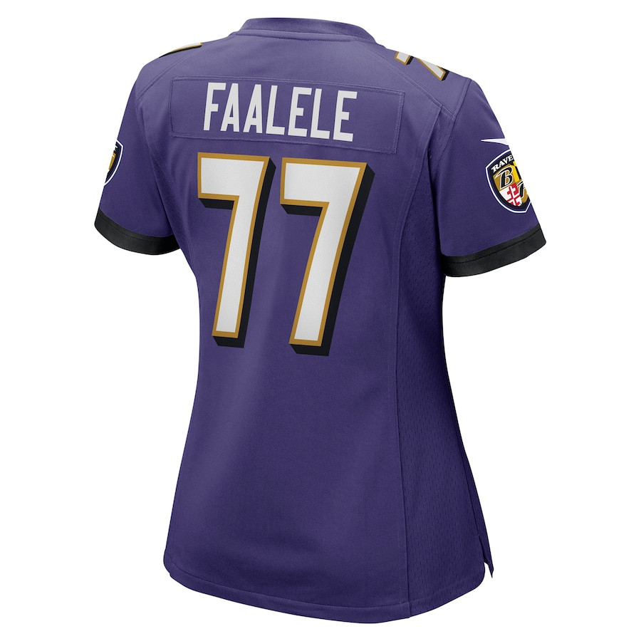 Daniel Faalele 77 Baltimore Ravens Game Purple NFL Jersey Women's