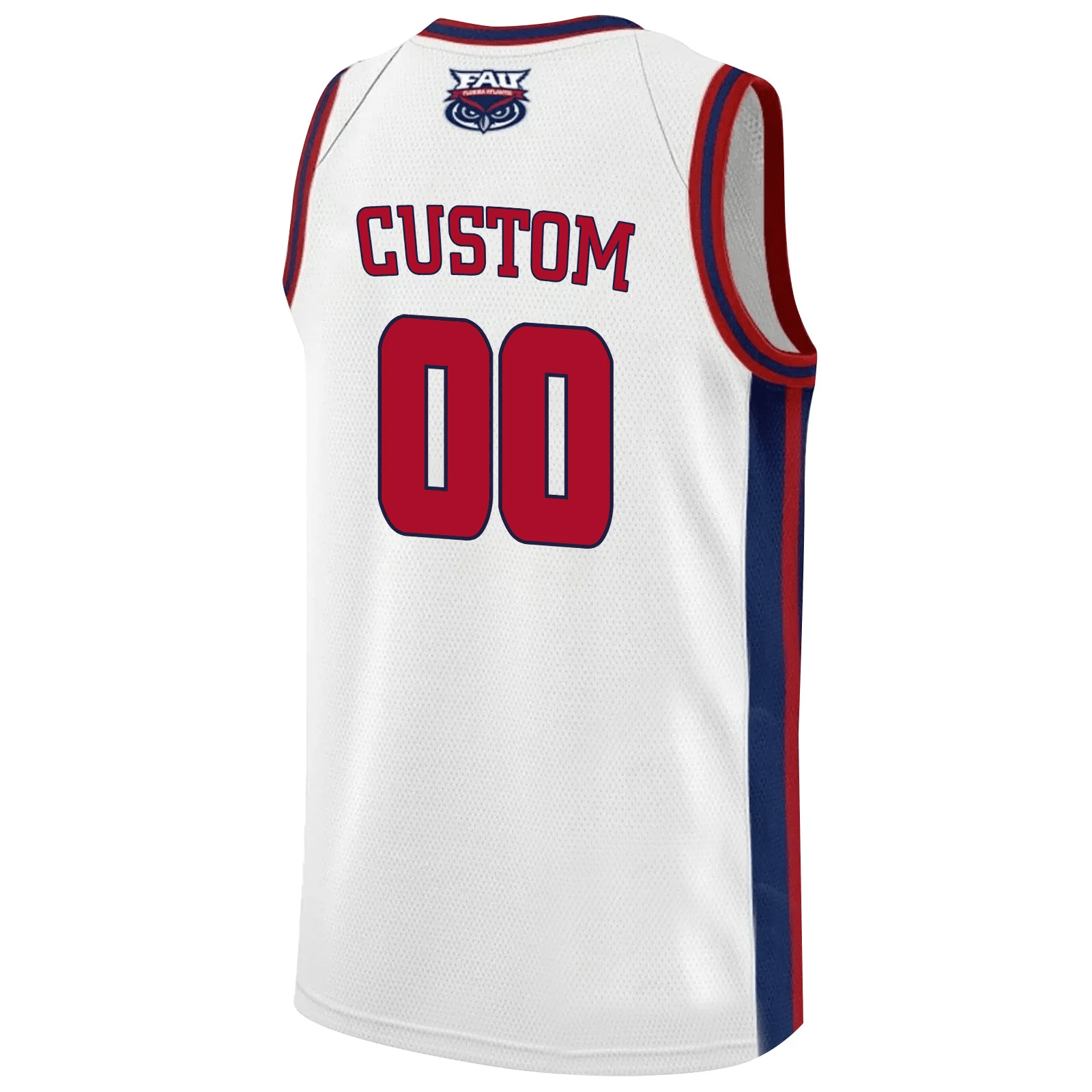 Custom 00 FAU Owls 2023 Final Four White NCAA Jersey Men's