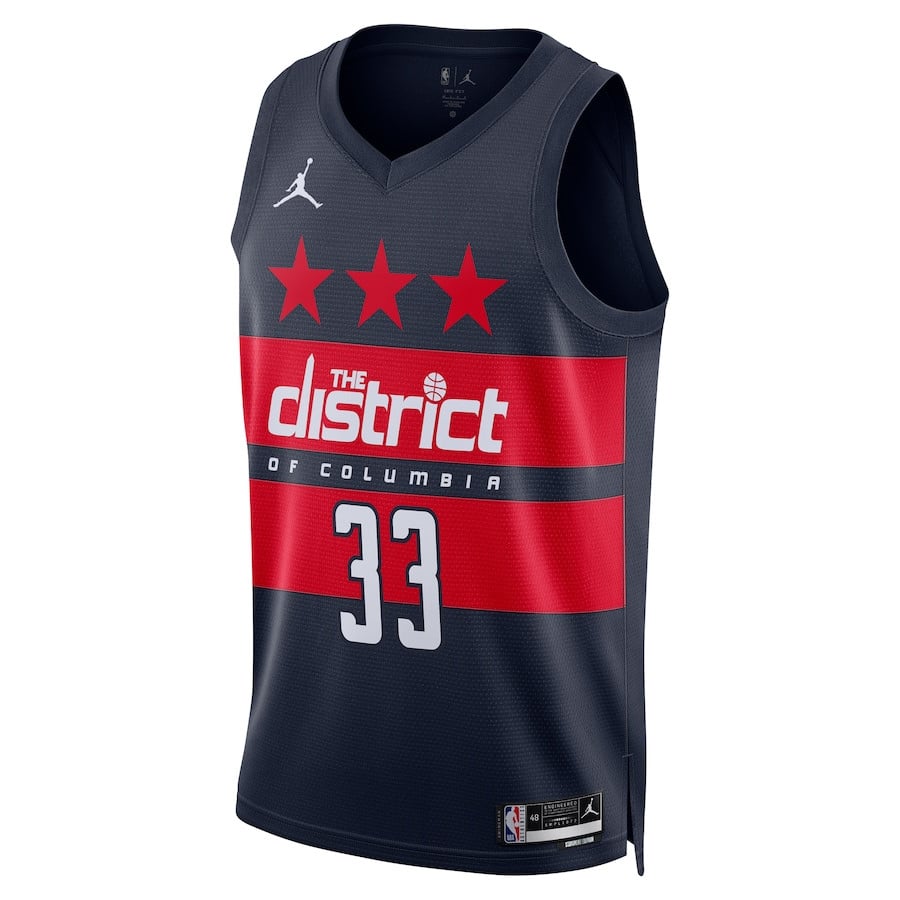 Kyle Kuzma 33 Washington Wizards 2024/2 Unisex Swingman Statement Edition Navy NBA Jersey Unisex
