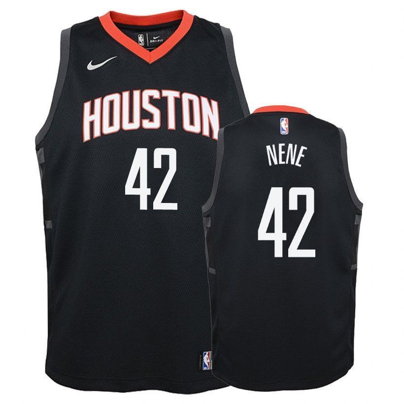 Houston Rockets Nene 42 Statet Black NBA Jersey Youth