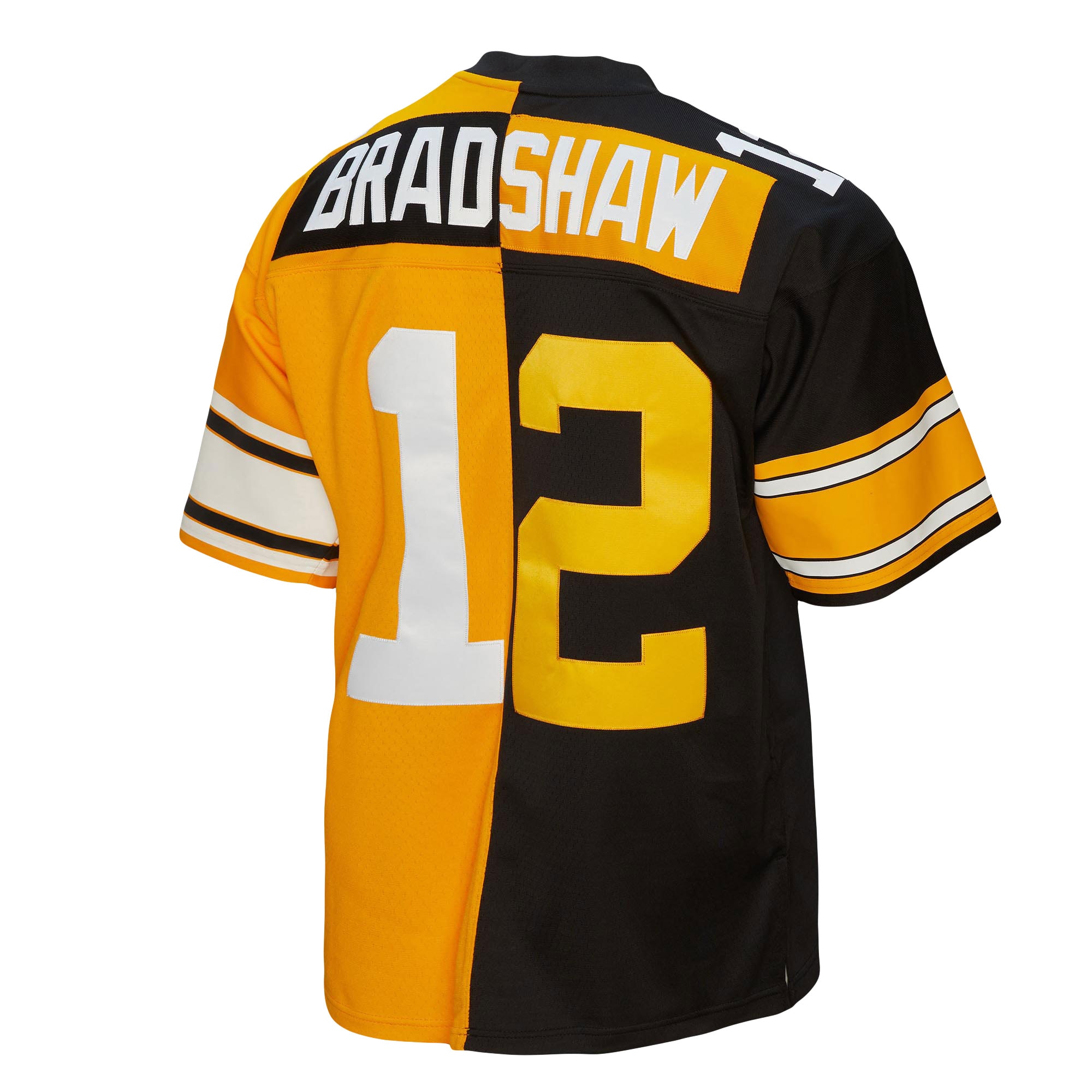Pittsburgh Steelers Terry Bradshaw Mitchell Ness Black/Gold 1976 Split Legacy NFL Jersey Men's