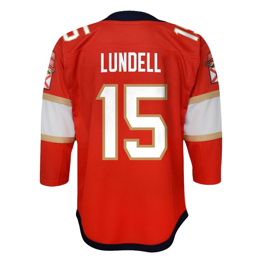 Anton Lundell 15 Florida Panthers 2024 STANLEY CUP Final Home Breakaway Red NHL Jersey Youth