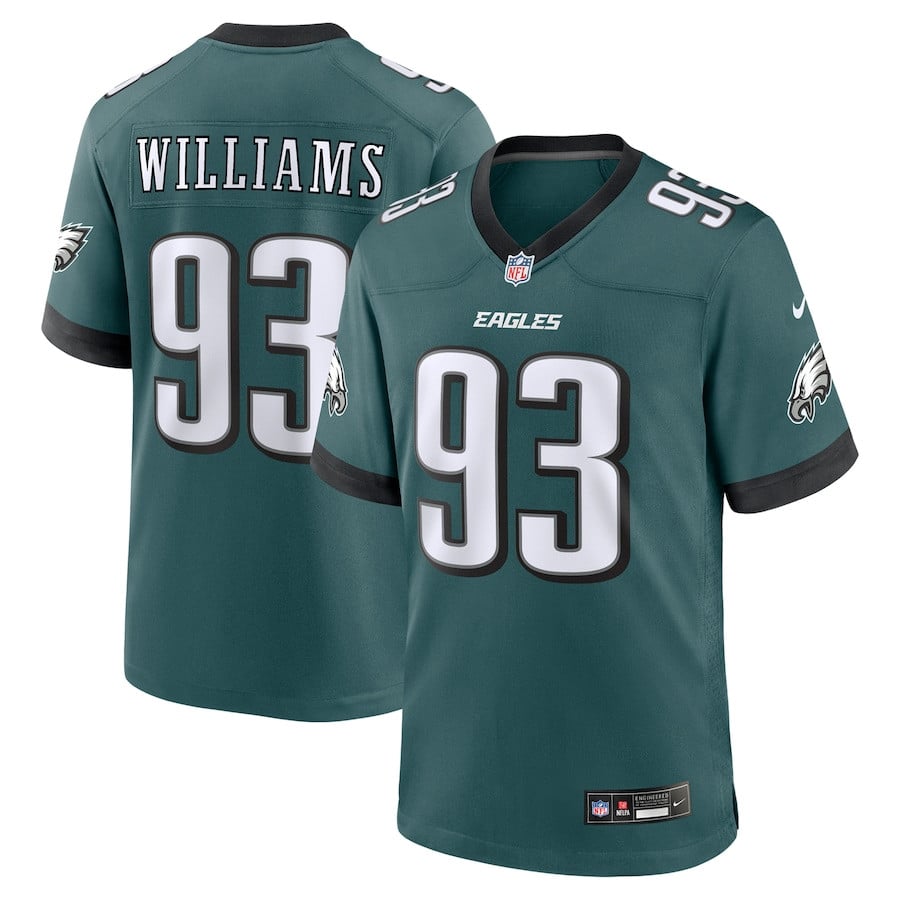 Milton Williams 93 Philadelphia Eagles Team Game Midnight Green NFL Jersey Men's