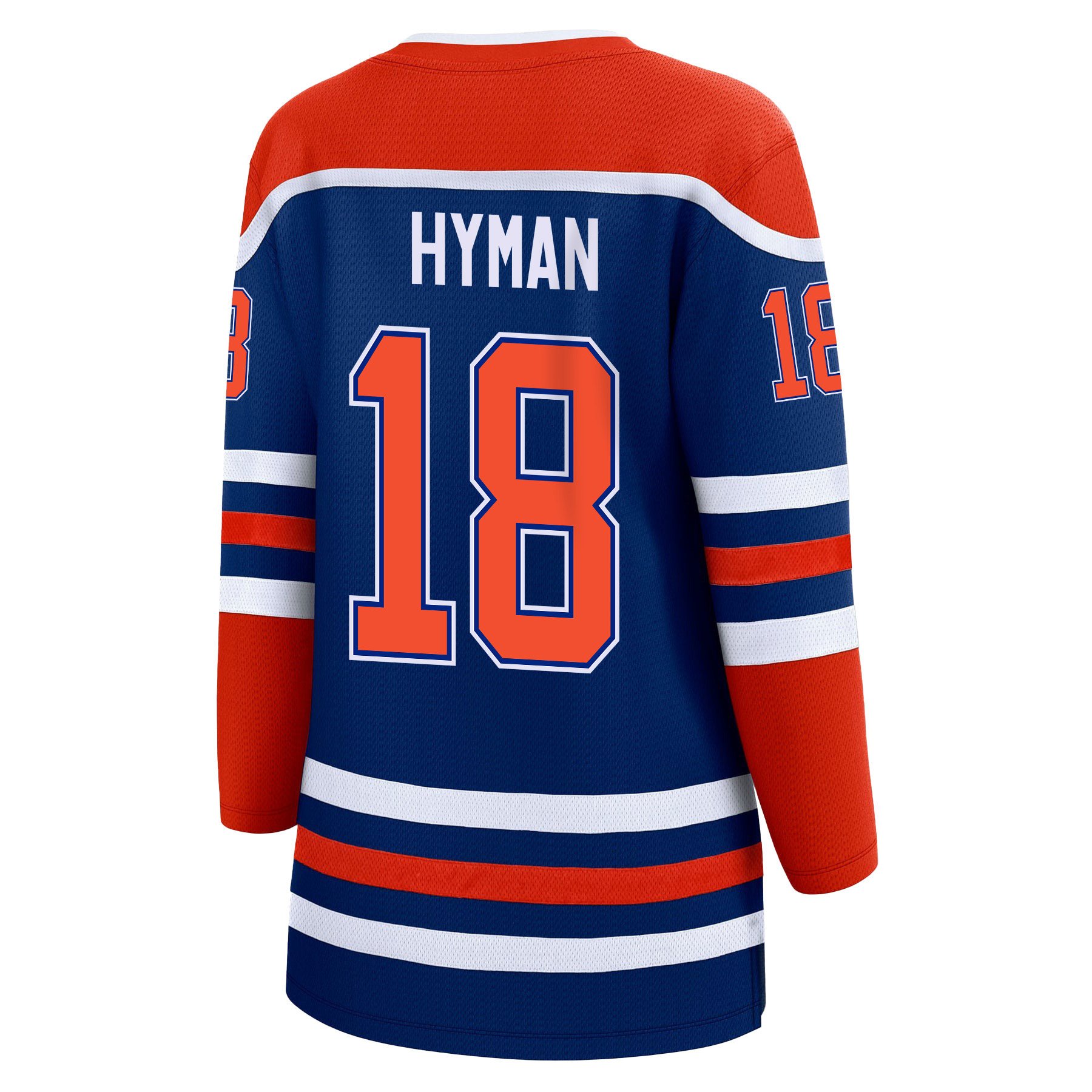 Zach Hyman 18 Edmonton Oilers 2024 STANLEY CUP Final Home Royal NHL Jersey Women's