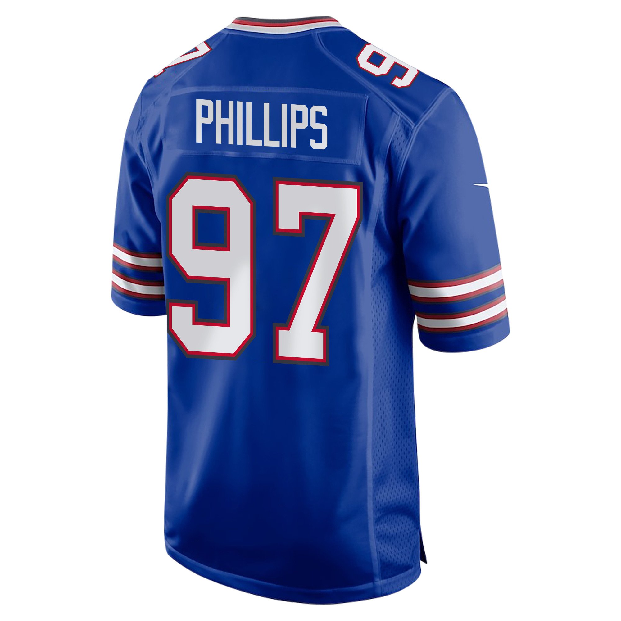 Jordan Phillips 97 Buffalo Bills Super Bowl LIX Champions Patch New Orleans Where Passion Ignites' EMBROIDERED Game Royal NFL Jersey Men's