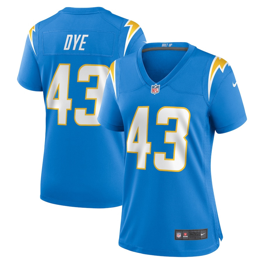 Troy Dye 43 Los Angeles Chargers Game Powder Blue NFL Jersey Women's