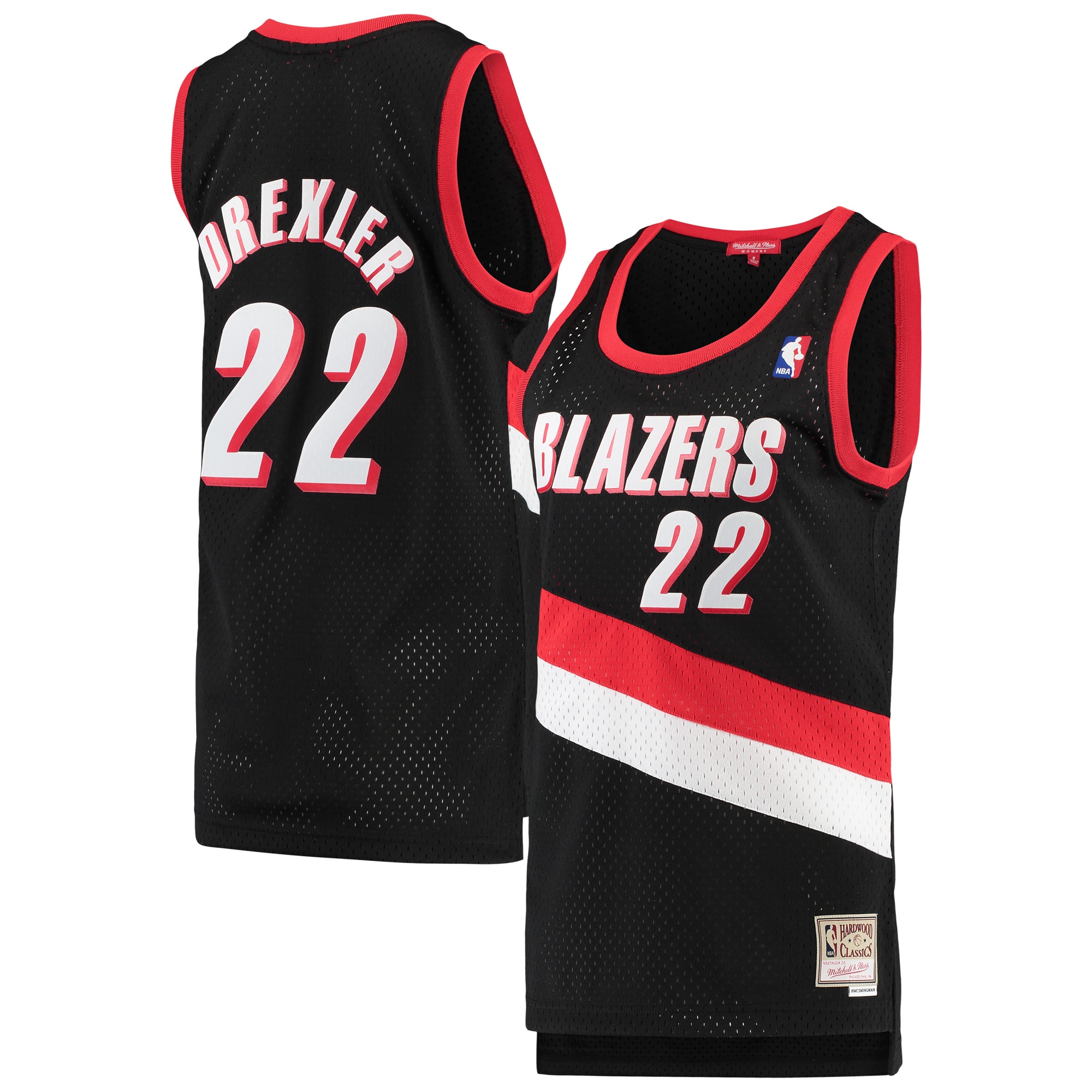 Mitchell Ness Clyde Drexler Black Portland Trail Blazers 1991-92 Hardwood Classics Swingman NBA Jersey Women's