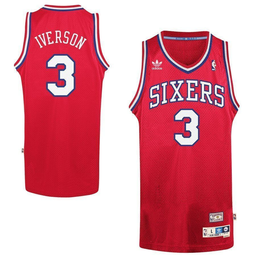 Allen Iverson Philadelphia 76ers Hardwood Classics Swingman Red NBA Jersey Men's