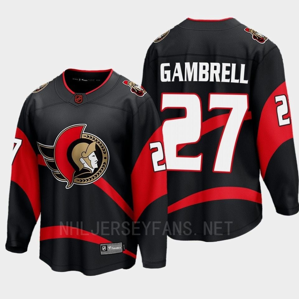Ottawa Senators 2022 Dylan Gambrell 27 Special Edition 2.0 Black Breakaway Player NHL Jersey Men's