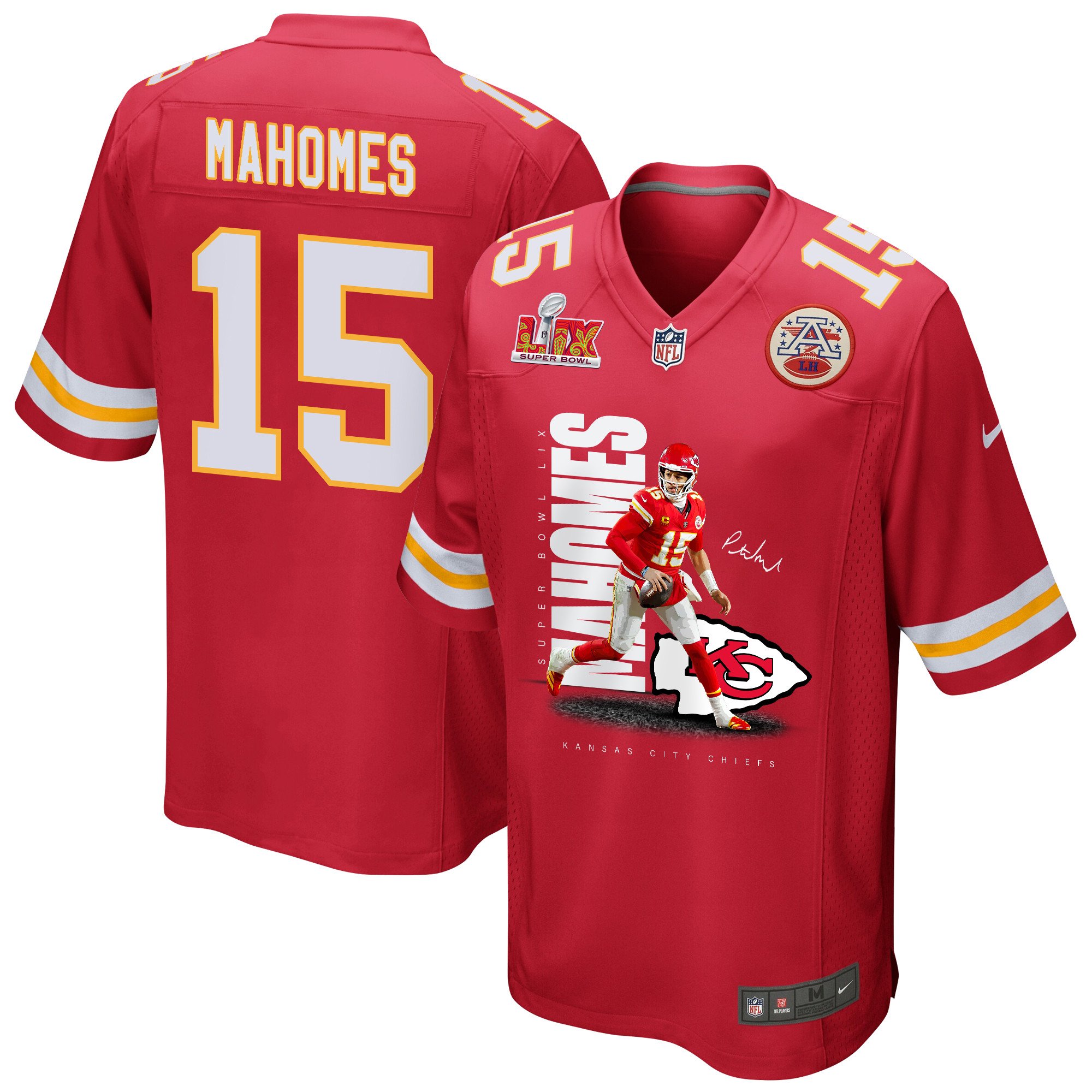 Patrick Mahomes 15 Kansas City Chiefs Showtime Game Red NFL Jersey Men's
