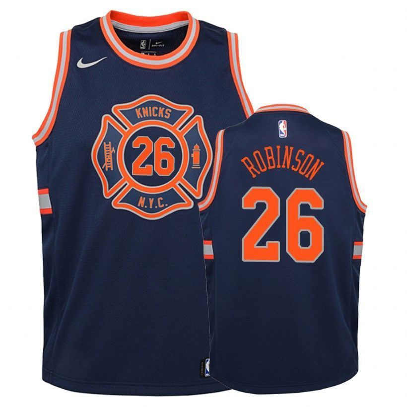 New York Knicks Mitchell Robinson 26 City Navy NBA Jersey Youth