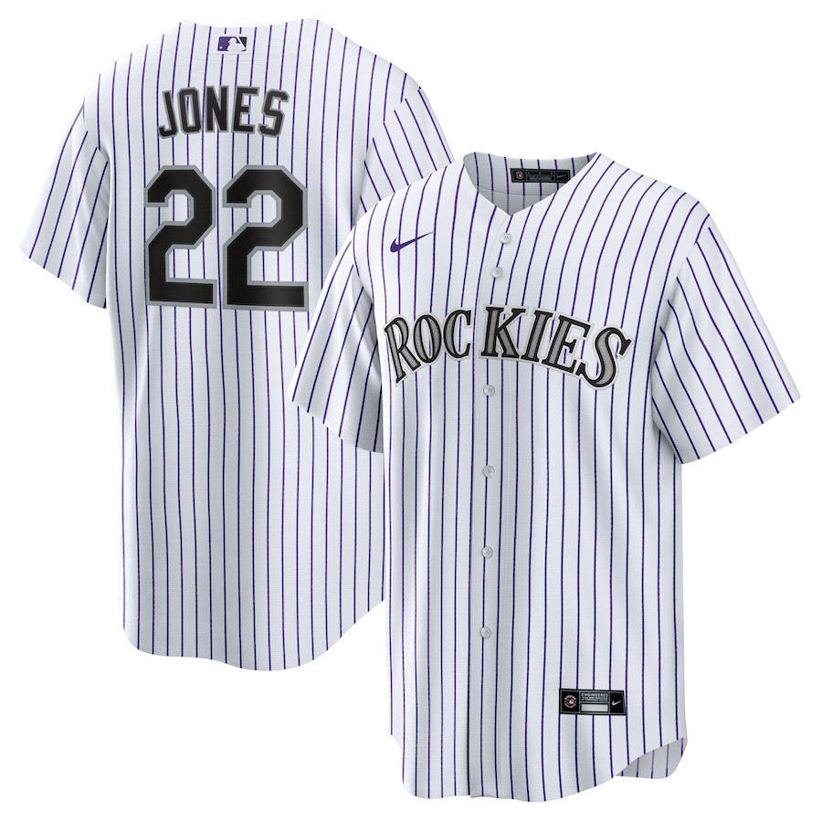 Nolan Jones 22 Colorado Rockies Home White MLB Jersey Men's