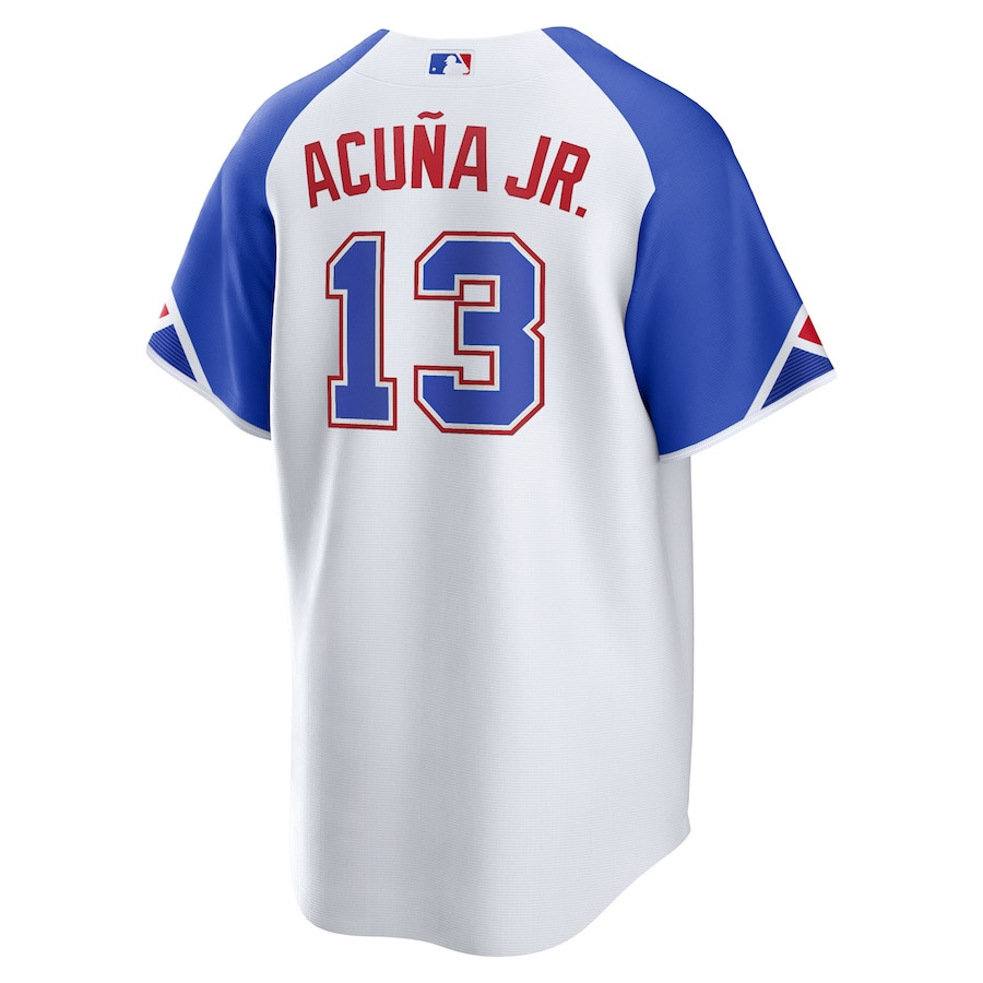 Ronald Acu?a Jr. 13 Atlanta Braves 2023 City Connect White MLB Jersey Men's