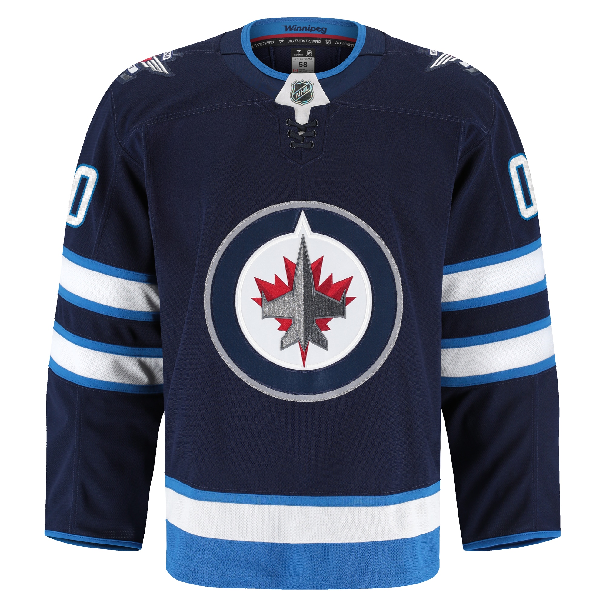 Winnipeg Jets Navy Home Pro Custom NHL Jersey Men's