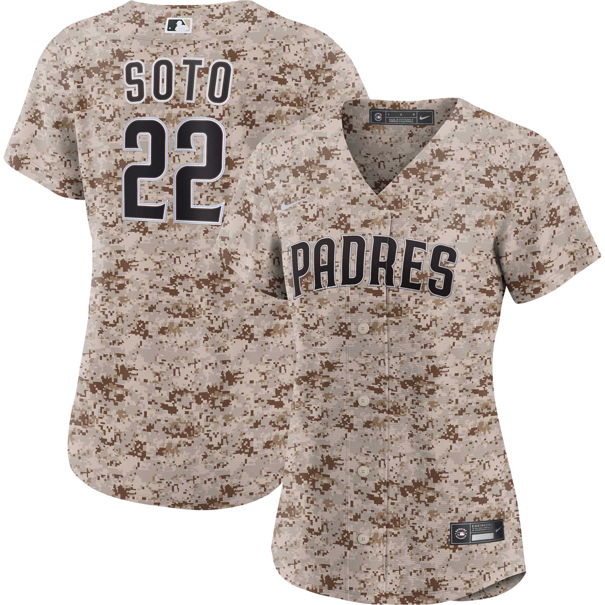 San Diego Padres Juan Soto Camo USMC Alternate Player MLB Jersey Women's