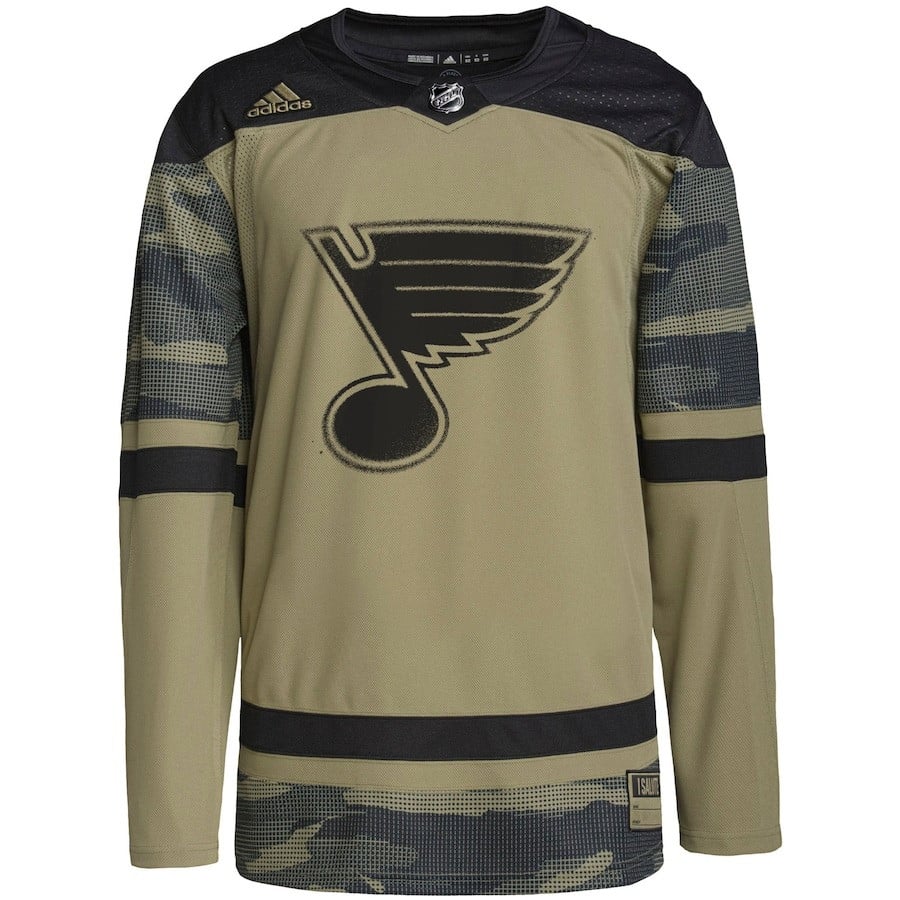 St. Louis Blues Military Appreciation Team Custom Practice Camo NHL Jersey Men's