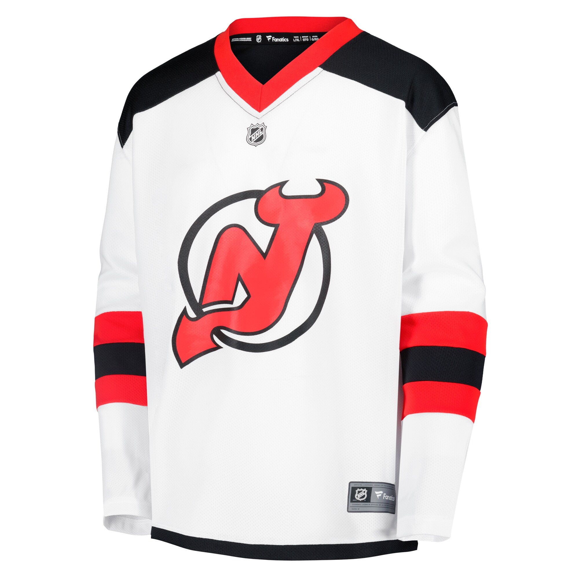 New Jersey Devils White Away Blank NHL Jersey Youth