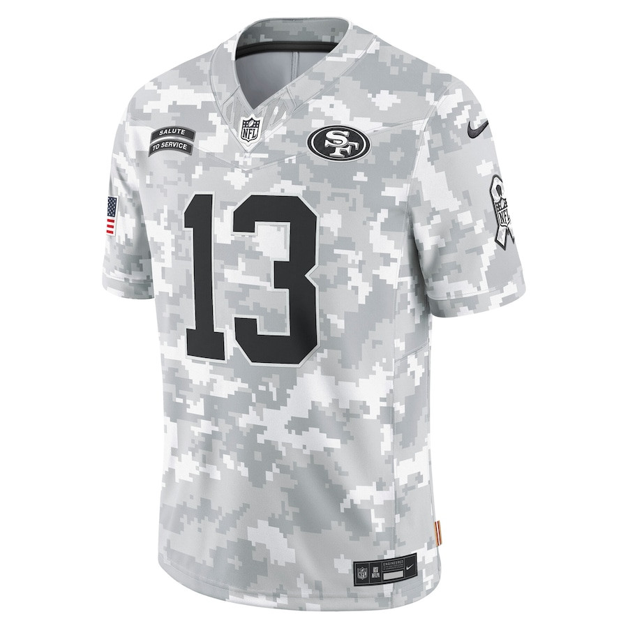 Brock Purdy 13 San Francisco 49ers 2024 Salute to Service Limited Arctic Camo NFL Jersey Men's