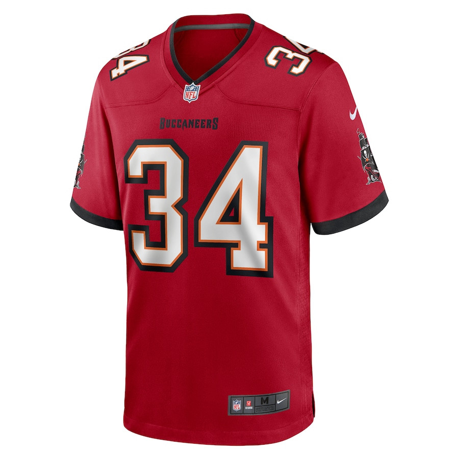 Quandre Mosely 34 Tampa Bay Buccaneers Game Red NFL Jersey Men's