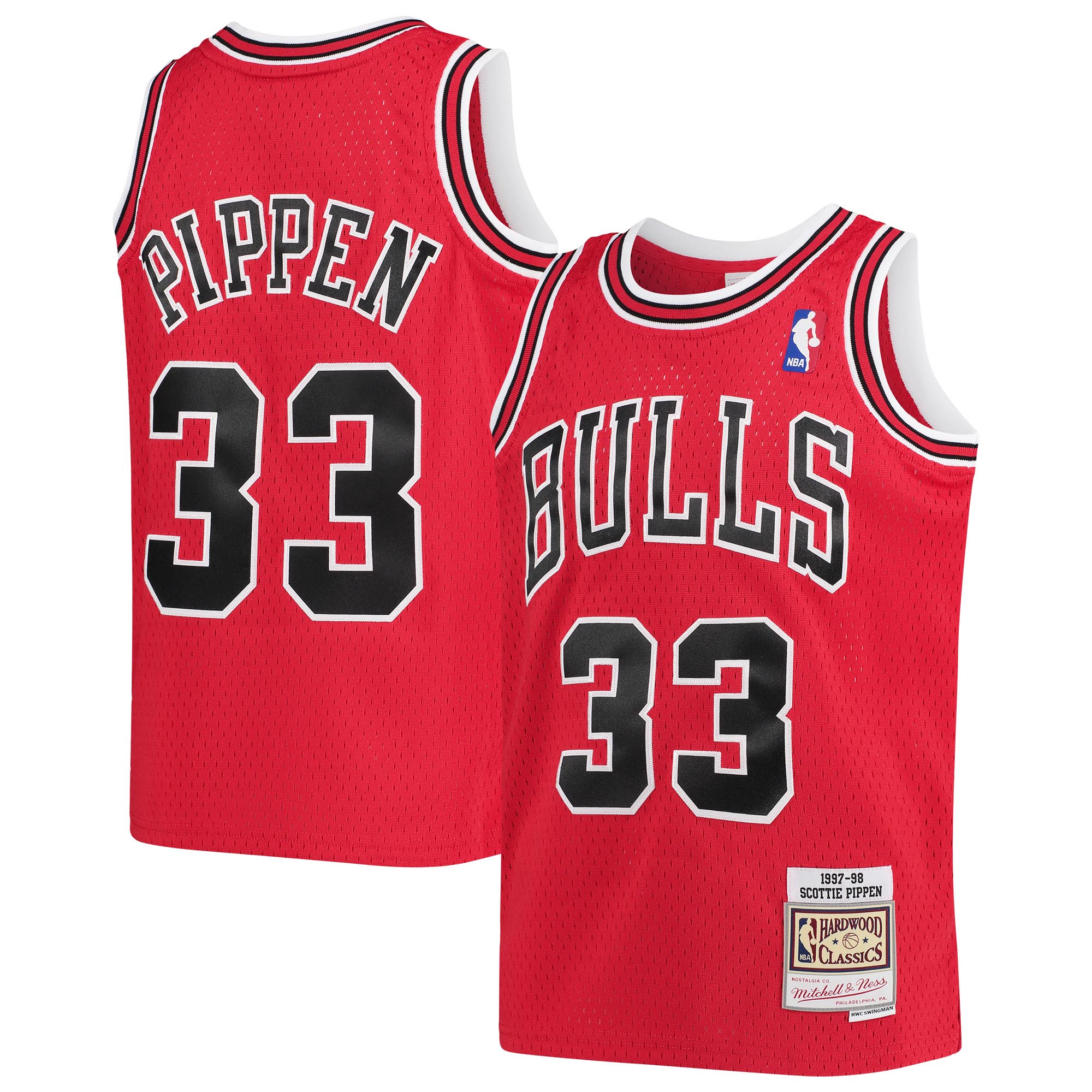 Mitchell Ness Scottie Pippen Red Chicago Bulls 1997-98 Hardwood Classics Swingman NBA Jersey Youth