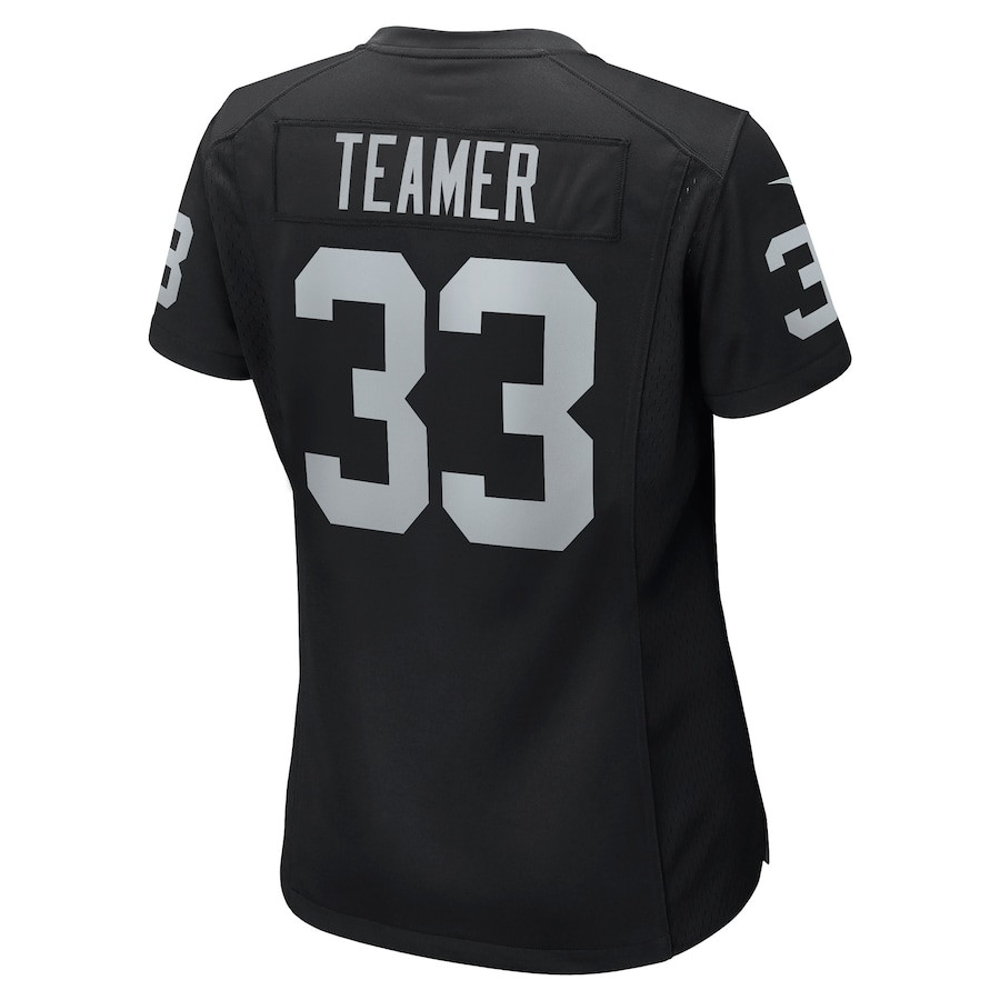 Roderic Teamer 33 Las Vegas Raiders Game Black NFL Jersey Women's