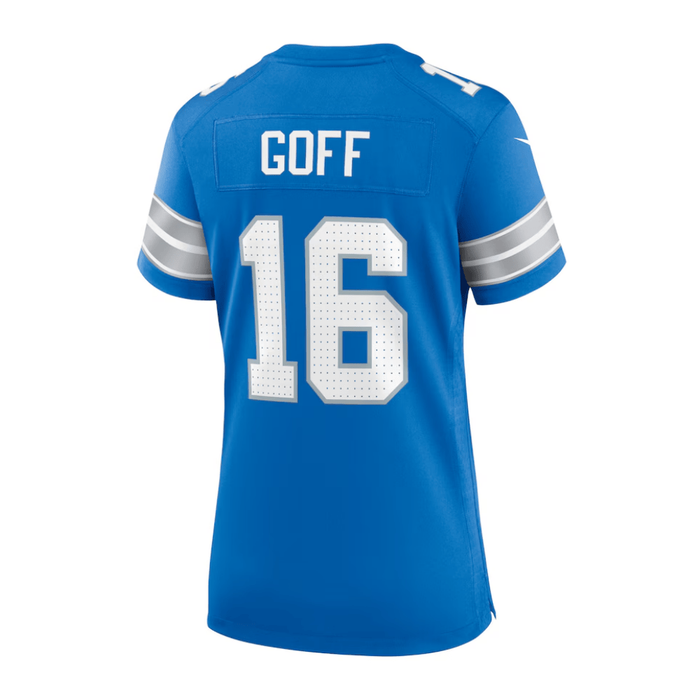 Jared Goff 16 Detroit Lions 2025 Pro Bowl Patch Game Blue NFL Jersey Women's
