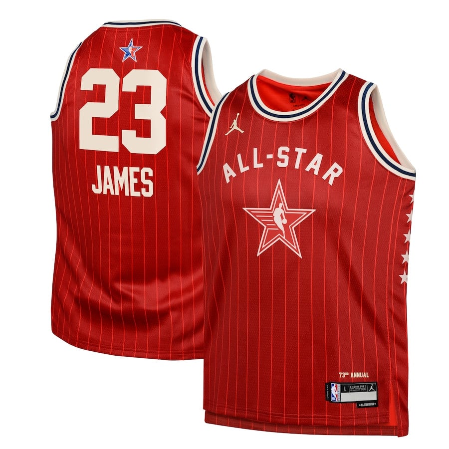 LeBron James 23 2024 All Star Game Swingma Crimson NBA Jersey Youth