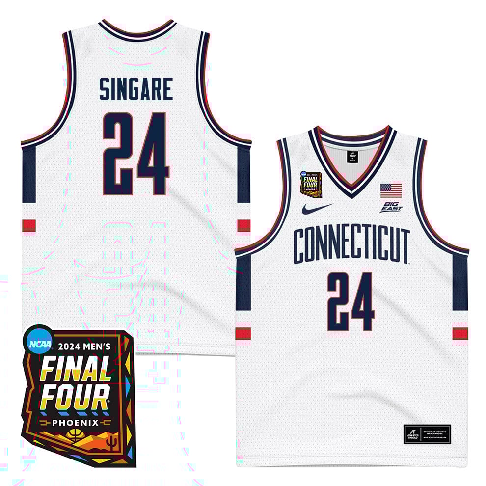 Youssouf Singare 24 UConn Huskies 2024 Final Four Patch Unisex NCAA Jersey Unisex