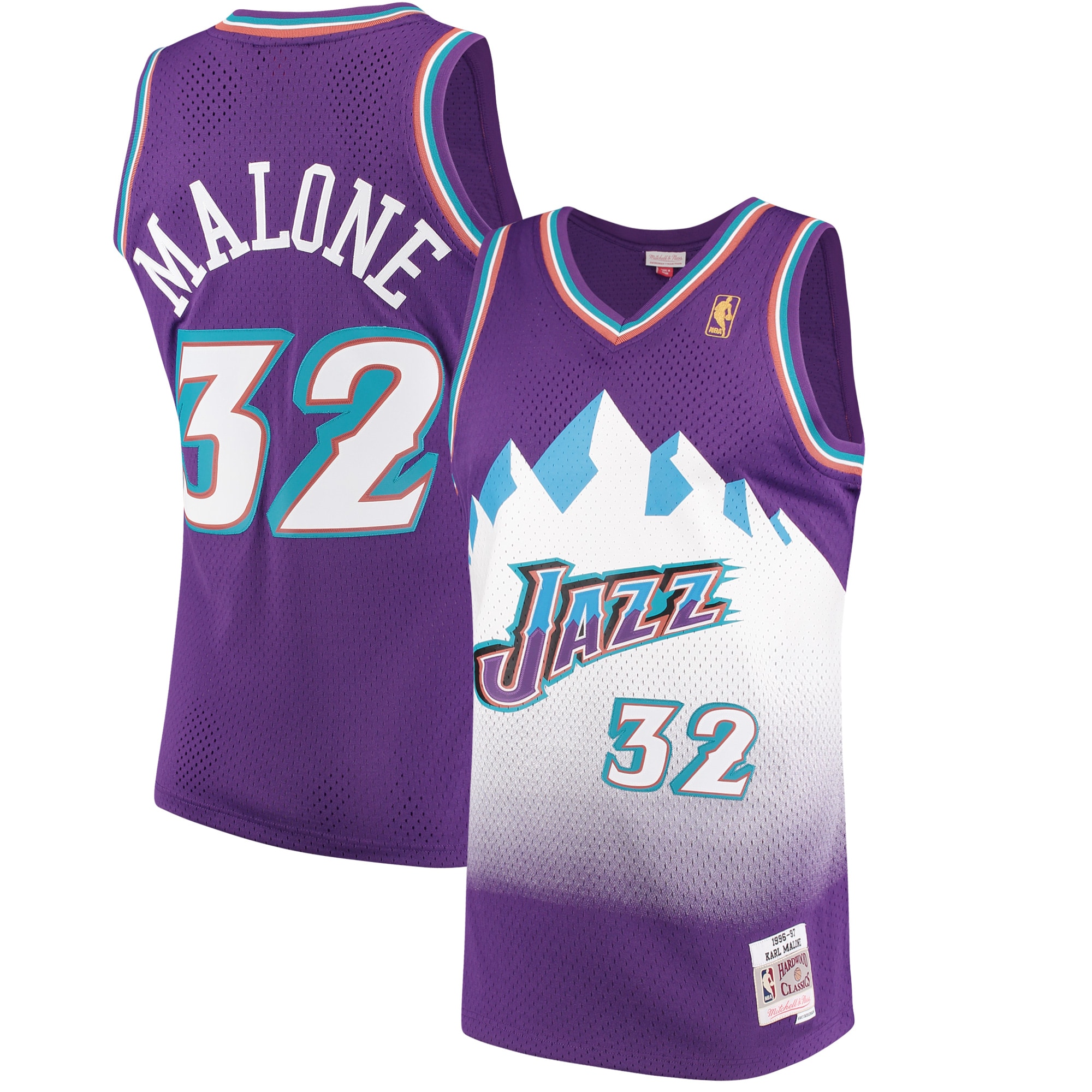 Mitchell Ness Karl Malone Purple Utah Jazz 1996-97 Hardwood Classics Swingman NBA Jersey Men's