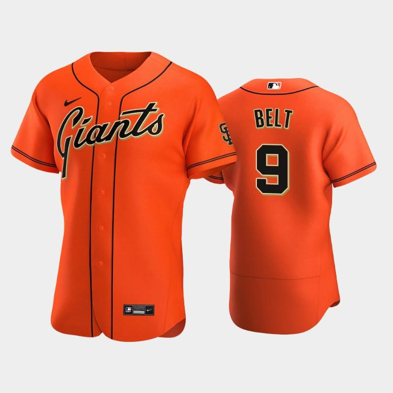 San Francisco Giants 9 Brandon Belt Alternate Orange MLB Jersey Men's