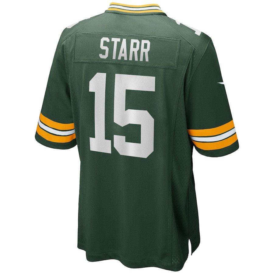 Bart Starr 15 Green Bay Packers Game Retired Green NFL Jersey Men's