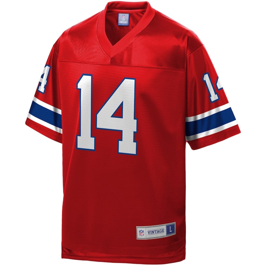 Steve Grogan 14 New England Patriots Pro Line Vintage Retired Red NFL Jersey Men's