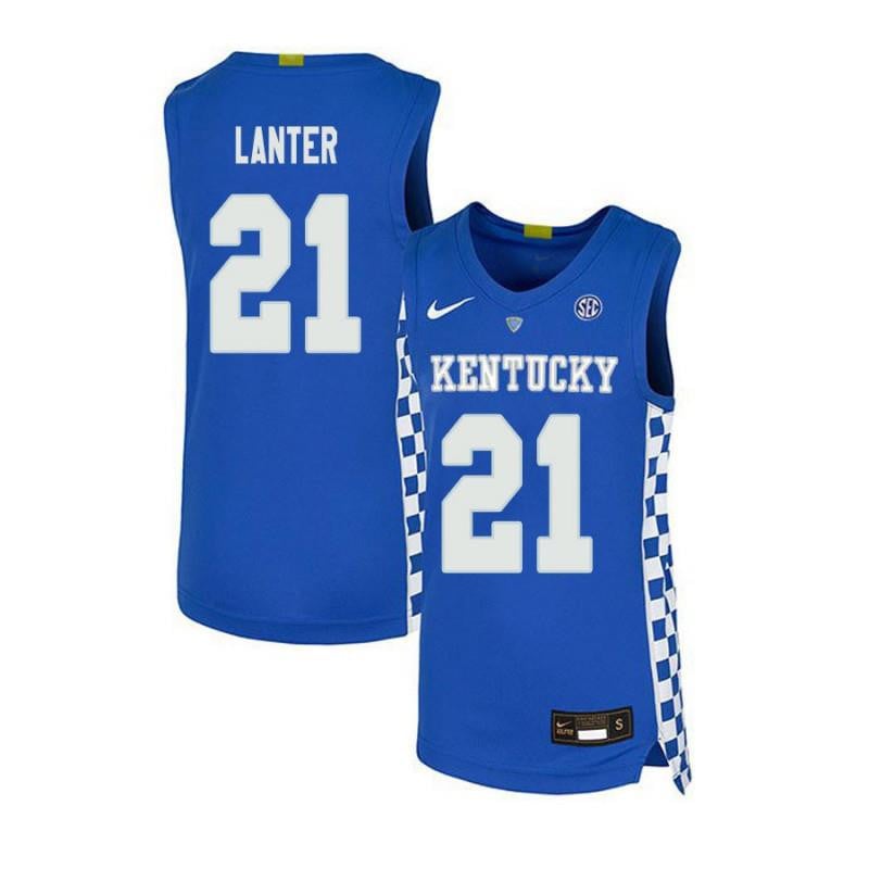 21 Tod Lanter Royal Blue Elite Kentucky Wildcats NCAA Jersey Men's