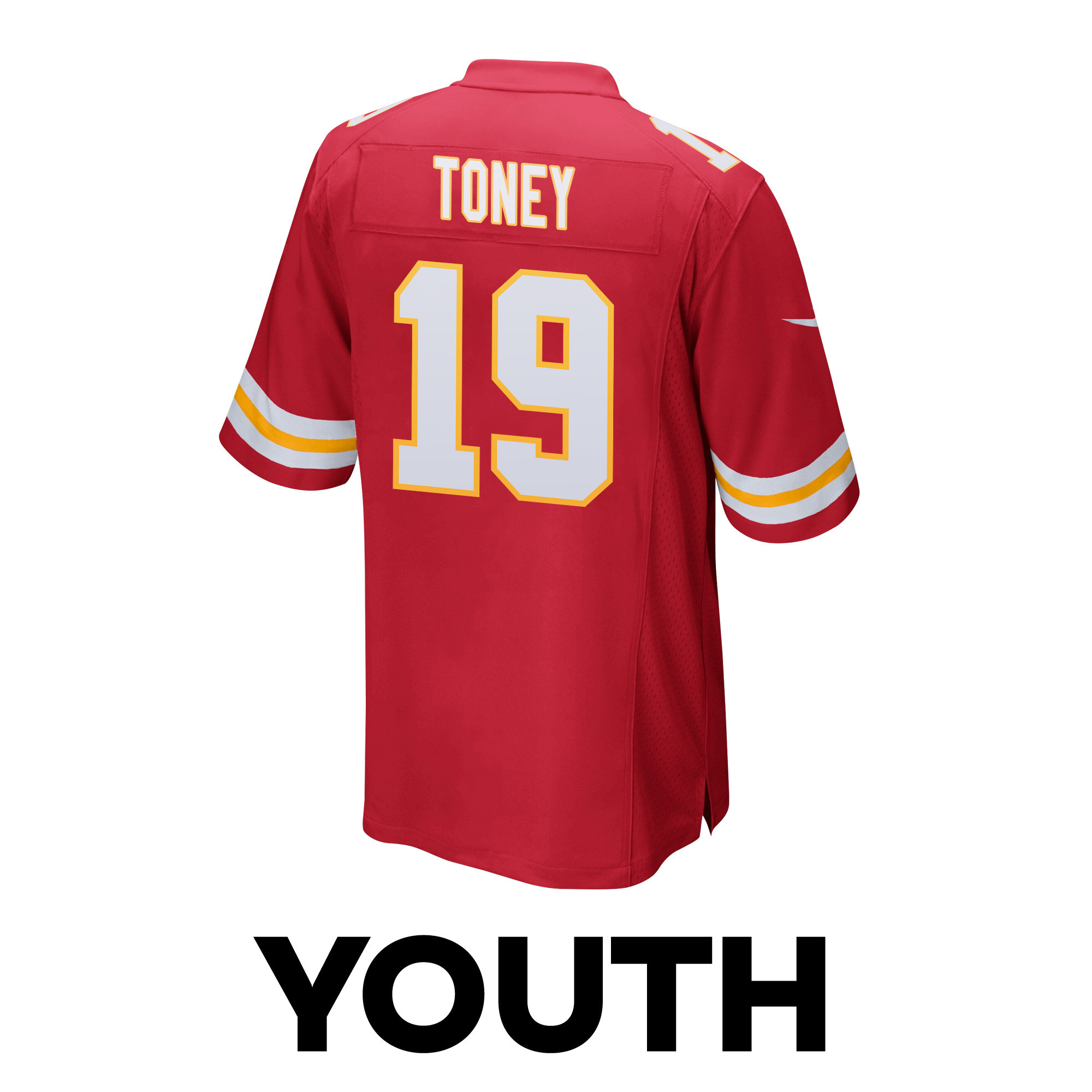 Kadarius Toney 19 Kansas City Chiefs Super Bowl LVIII Champions 4X Game Red NFL Jersey Youth