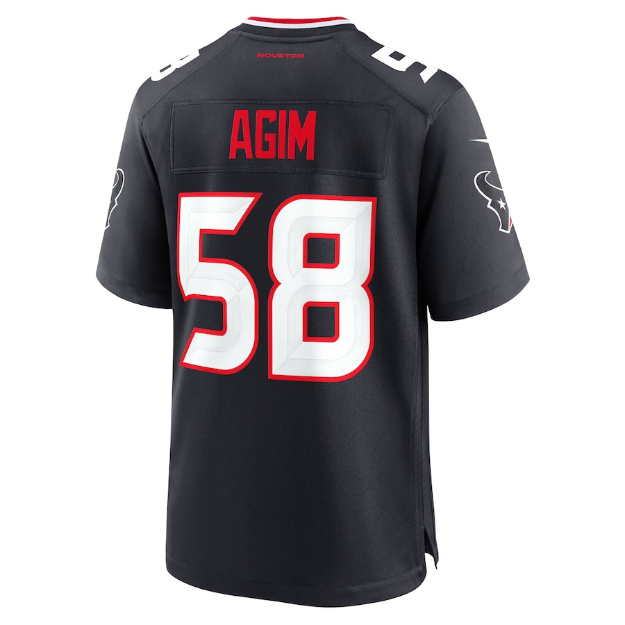 McTelvin Agim 58 Houston Texans Team Game Navy NFL Jersey Men's