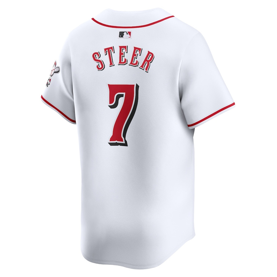 Spencer Steer 7 Cincinnati Reds Home Limited White MLB Jersey Men's