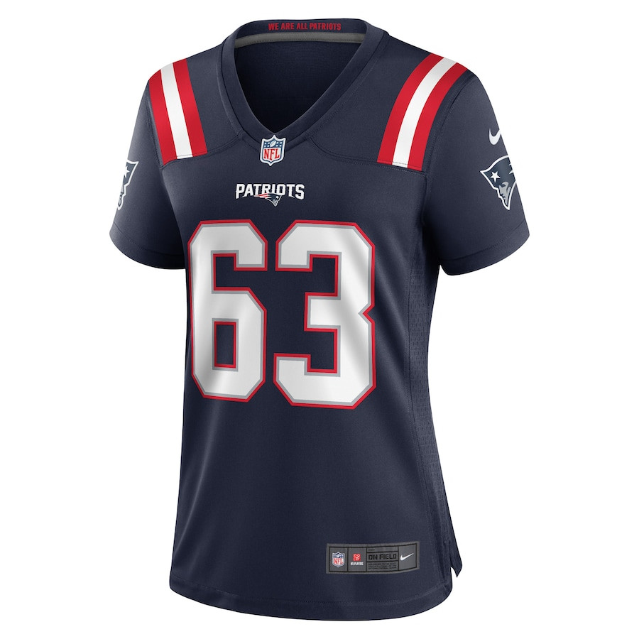 Chasen Hines 63 New England Patriots Game Navy NFL Jersey Women's