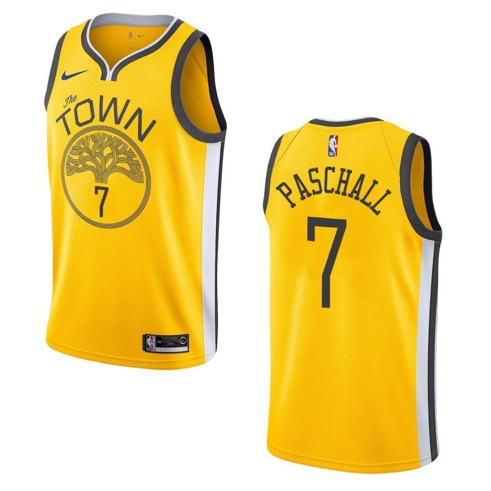 Golden State Warriors 7 Eric Paschall Earned Swingman Yellow NBA Jersey Men's