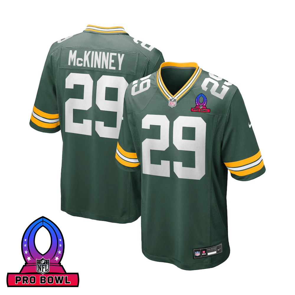 Xavier McKinney 29 Green Bay Packers 2025 Pro Bowl Patch Game Green NFL Jersey Men's