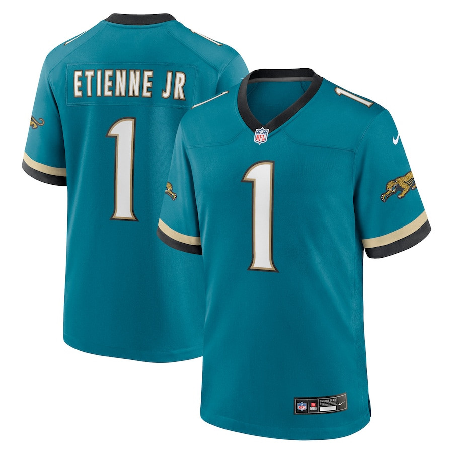 Travis Etienne Jr 1 Jacksonville Jaguars Prowler Throwback Player Game Teal NFL Jersey Men's