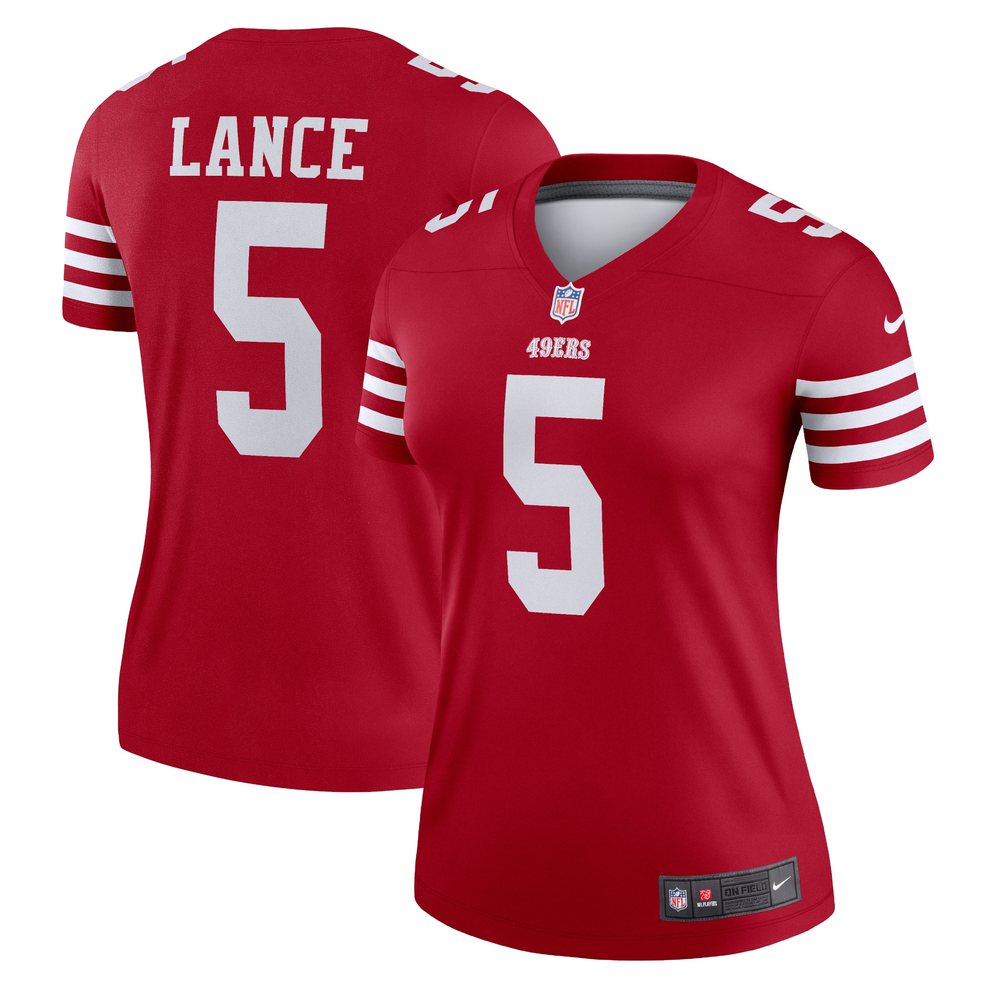San Francisco 49ers Trey Lance Scarlet Legend Player Performance Top NFL Jersey Women's