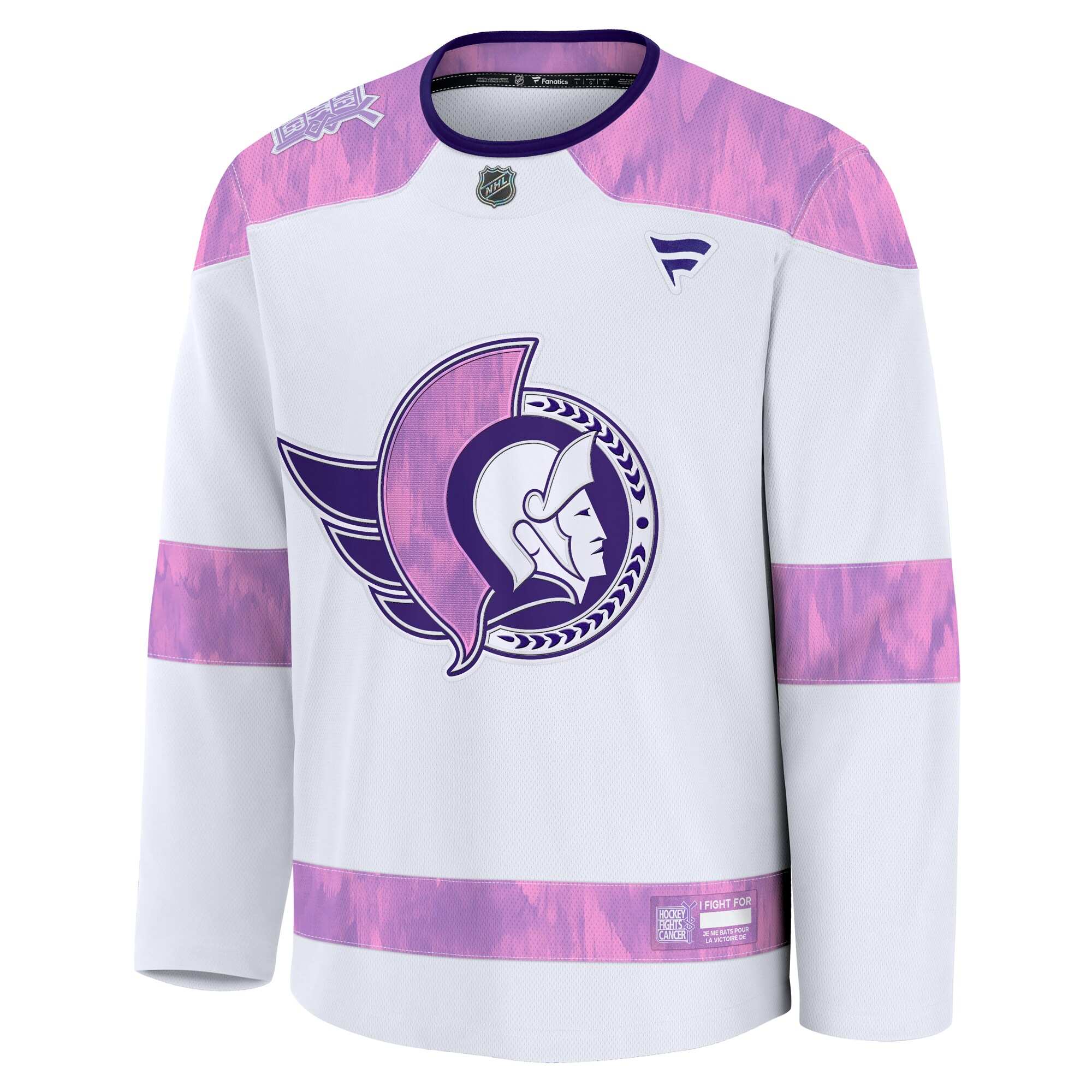 Ottawa Senators White 2024 Fights Cancer Practice NHL Jersey Men's