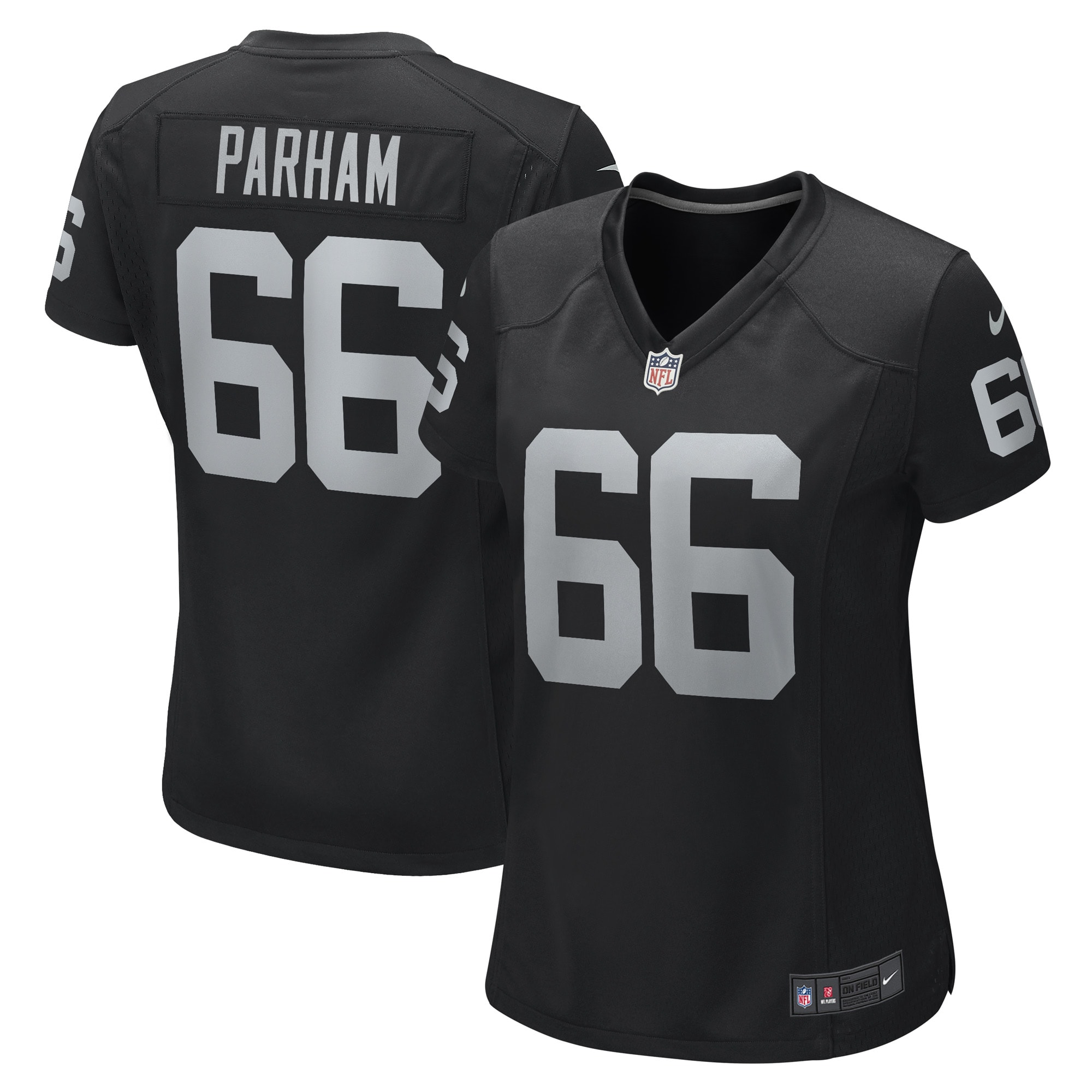 Las Vegas Raiders Dylan Parham Black Game Player NFL Jersey Women's