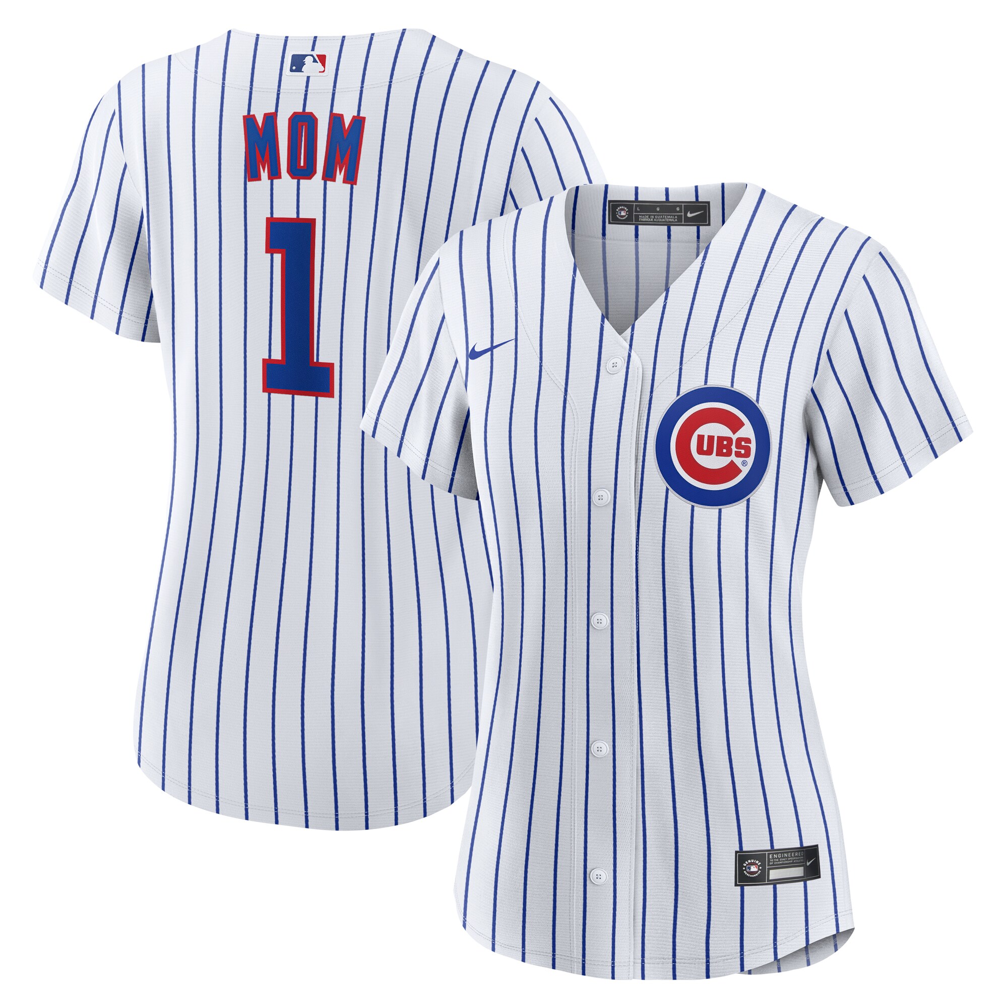 Chicago Cubs White #1 Mom Home MLB Jersey Women's