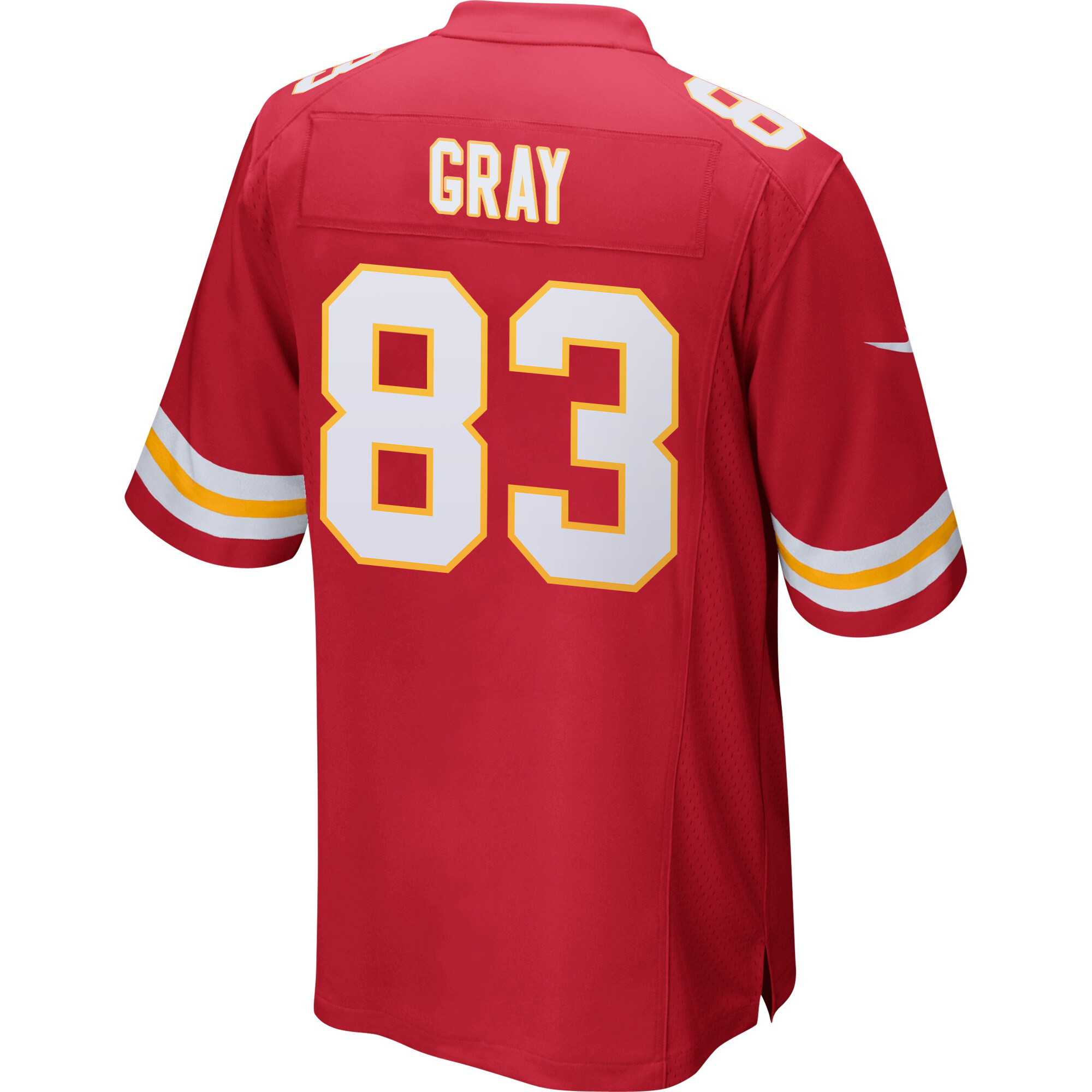 Noah Gray 83 Kansas City Chiefs Super Bowl LIX New Orleans Patch Game Red NFL Jersey Men's